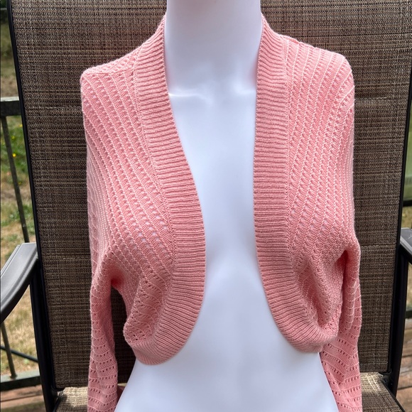 Pink Open-Front Women's Sweater - Picture 1 of 3